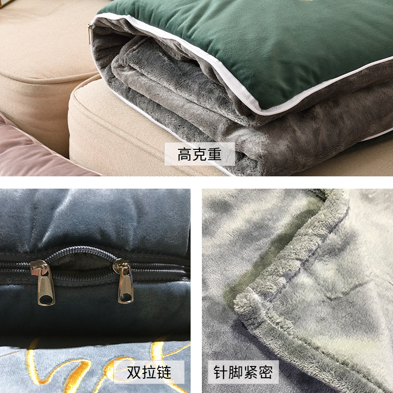 加大刺绣款抱枕被子两用汽车珊瑚绒折叠空调毯办公室靠垫午睡枕头,淘宝优惠券,粉丝福利购,淘宝优惠卷