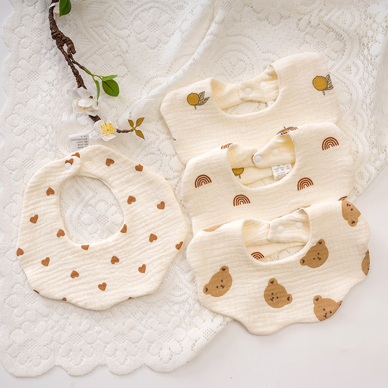 纯棉纱布婴儿围嘴a类口水巾宝宝花瓣防吐奶新生儿童围兜男女春夏,淘宝优惠券,粉丝福利购,淘宝优惠卷