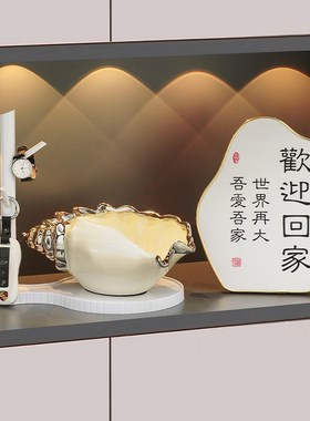 入户门口玄关钥匙置物架收纳摆件轻奢高档鞋柜客厅整理神器装饰品