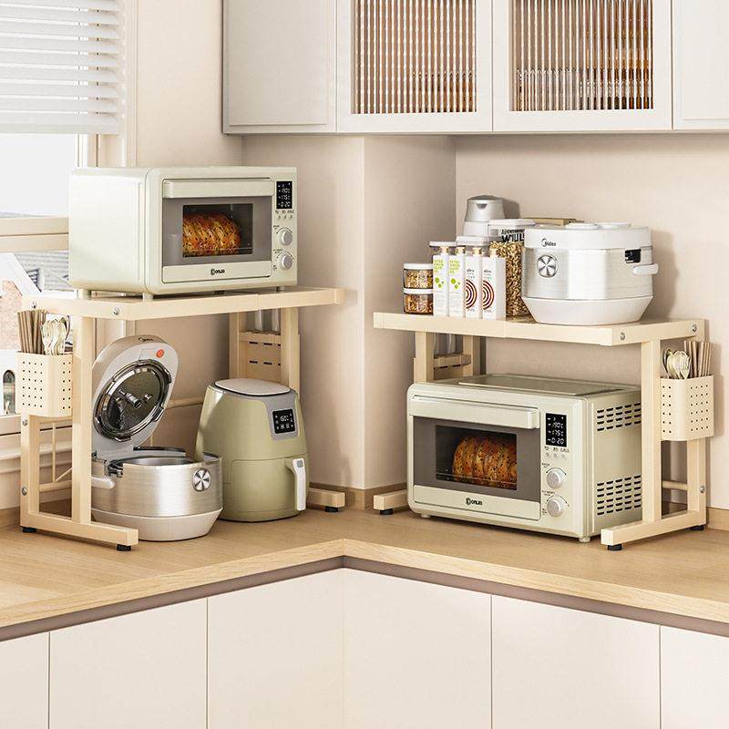 厨房微波炉置物架可伸缩调节烤箱架子家用台面多功能电饭锅收纳架,淘宝优惠券,粉丝福利购,淘宝优惠卷