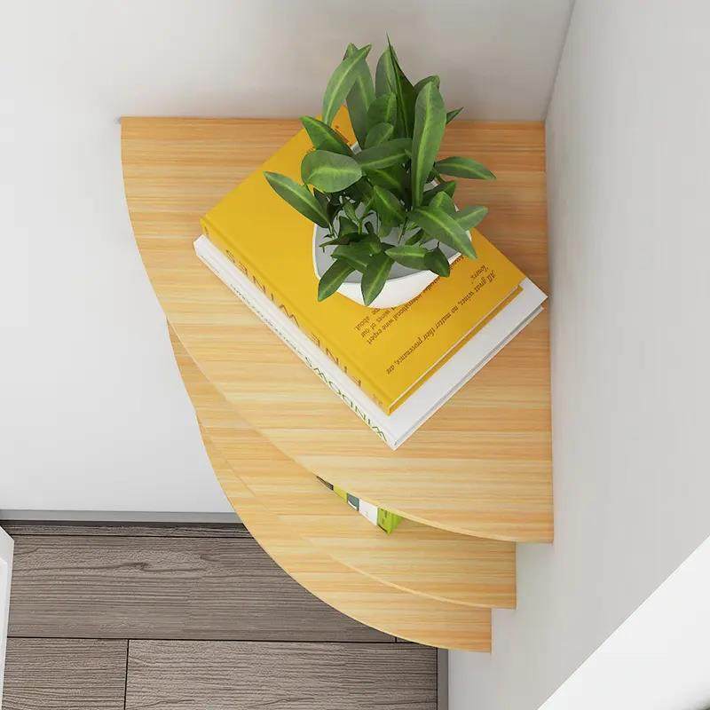 创意三角扇形隔板墙角置物架北欧简约实木转角置物板墙上花架书架,淘宝优惠券,粉丝福利购,淘宝优惠卷