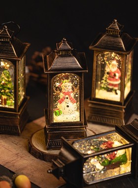 圣诞节装饰树迷你卡通飘雪水晶球儿童生日礼物小摆件家居饰品桌面