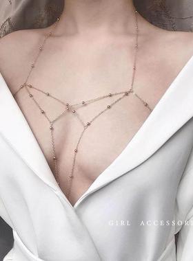 胸炼身体炼性感项炼女款锁骨炼装饰炼钛钢腿炼女生饰品