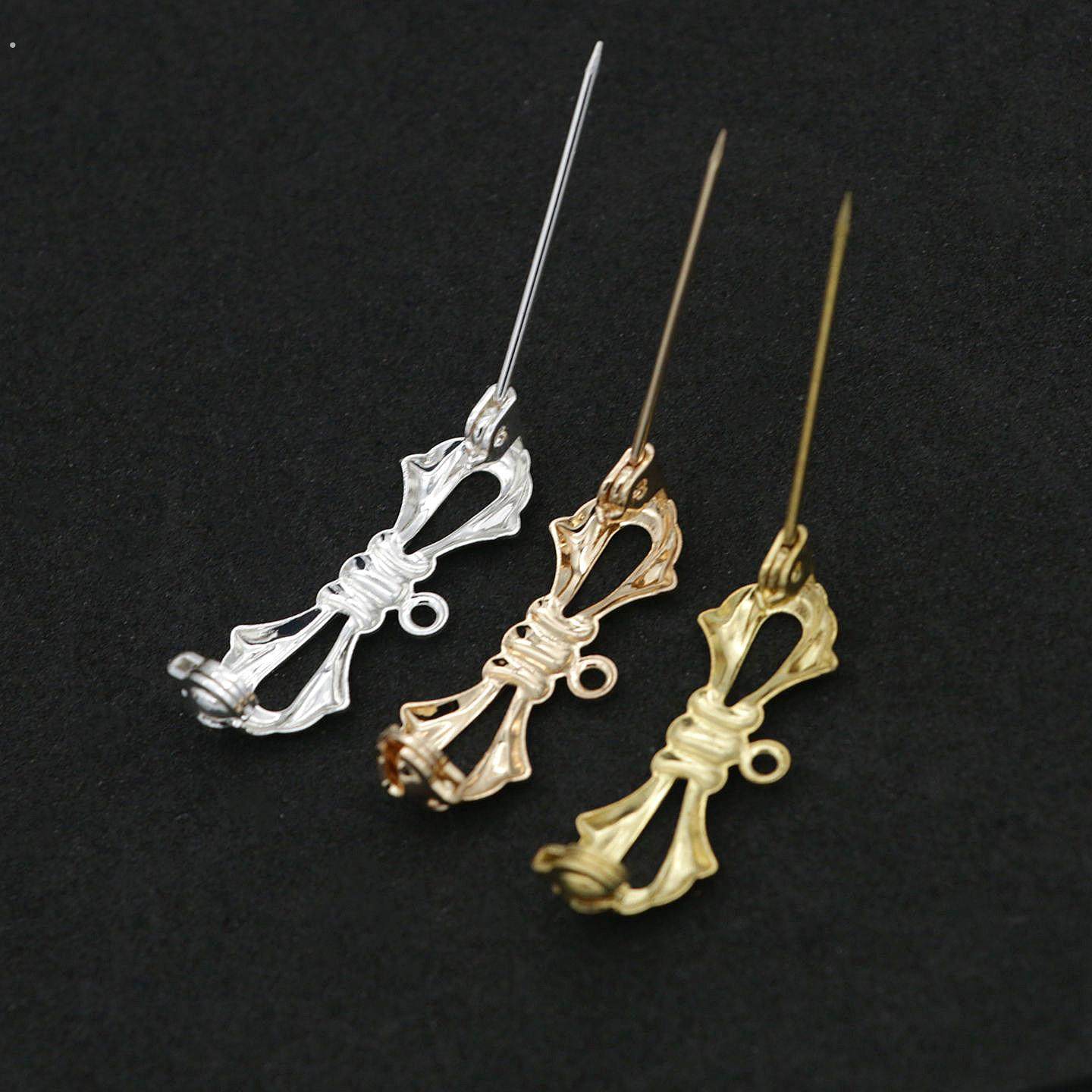 带孔黄铜蝴蝶结胸针diy服饰胸针手作配件扣针安全锁头蝴蝶结别针,淘宝优惠券,粉丝福利购,淘宝优惠卷