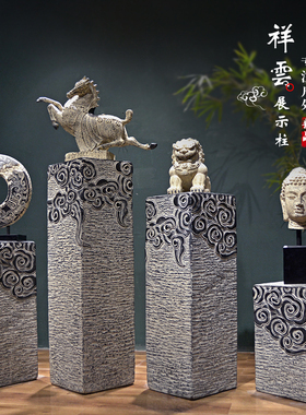 新中式摆件玄关禅意古风创意家居仿古工艺品茶店博古架做旧装饰品