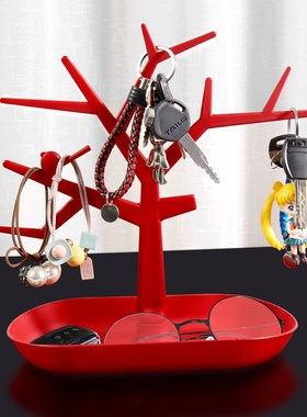 进门钥匙收纳桌面置物架盘放门口玄关摆件挂架鞋柜上入户玄关盒