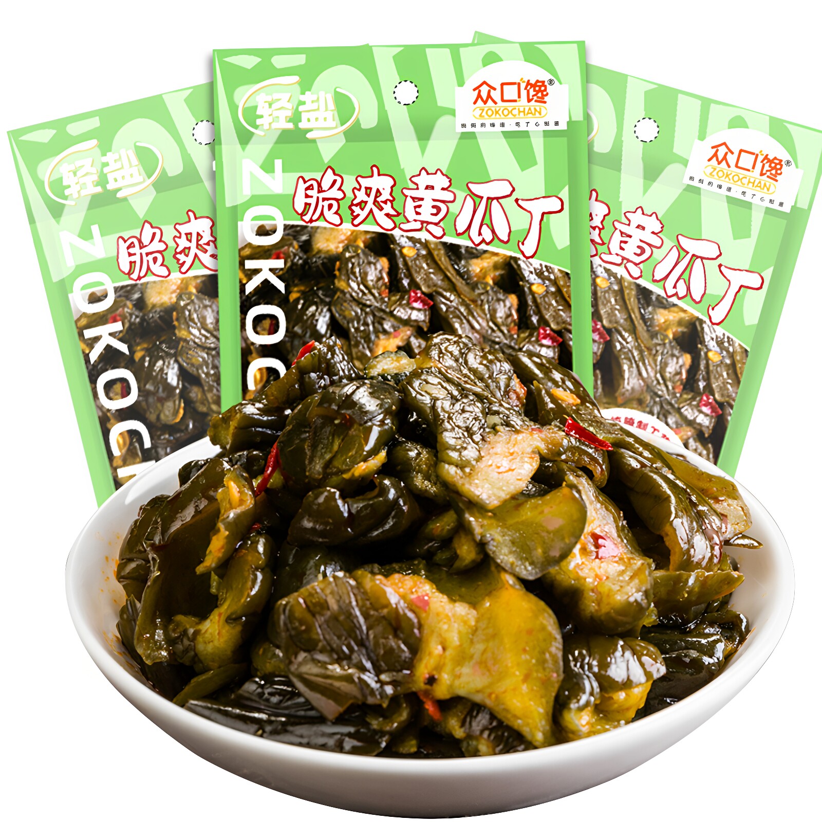 众口馋脆爽黄瓜丁袋装下饭菜甜辣咸香开胃小菜解腻腌咸菜脆嫩酱瓜