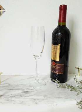 欧式摆件家居大理石托盘装饰酒店家居软装带金属手把椭圆托盘