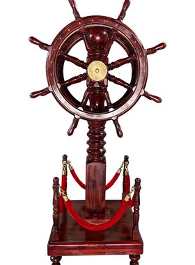 实木领航舵摆件舵手船舵落地装饰工艺品办公室公司乔迁开业礼品