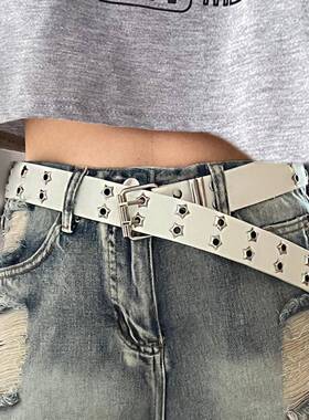 星星多孔美式宽腰带女男新款配