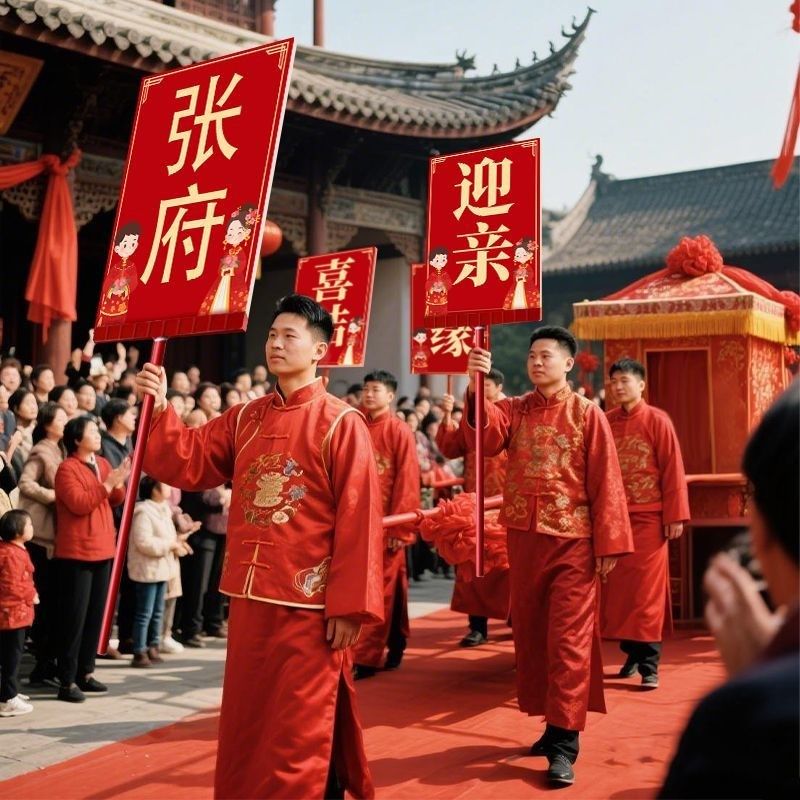 结婚迎亲牌定制婚庆接亲喜字KT板手举牌匾婚礼中式复古风花轿喜牌,淘宝优惠券,粉丝福利购,淘宝优惠卷