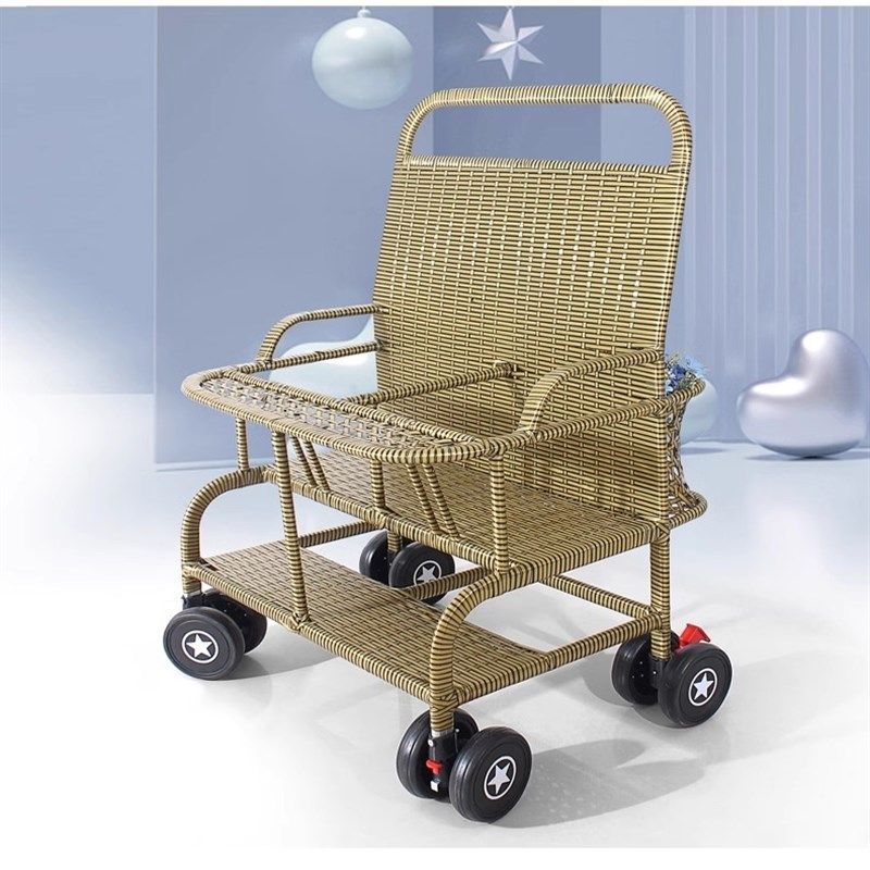 双胞胎推车仿藤推车折叠藤椅婴儿小推车可坐可躺轻便藤推车双人坐,淘宝优惠券,粉丝福利购,淘宝优惠卷
