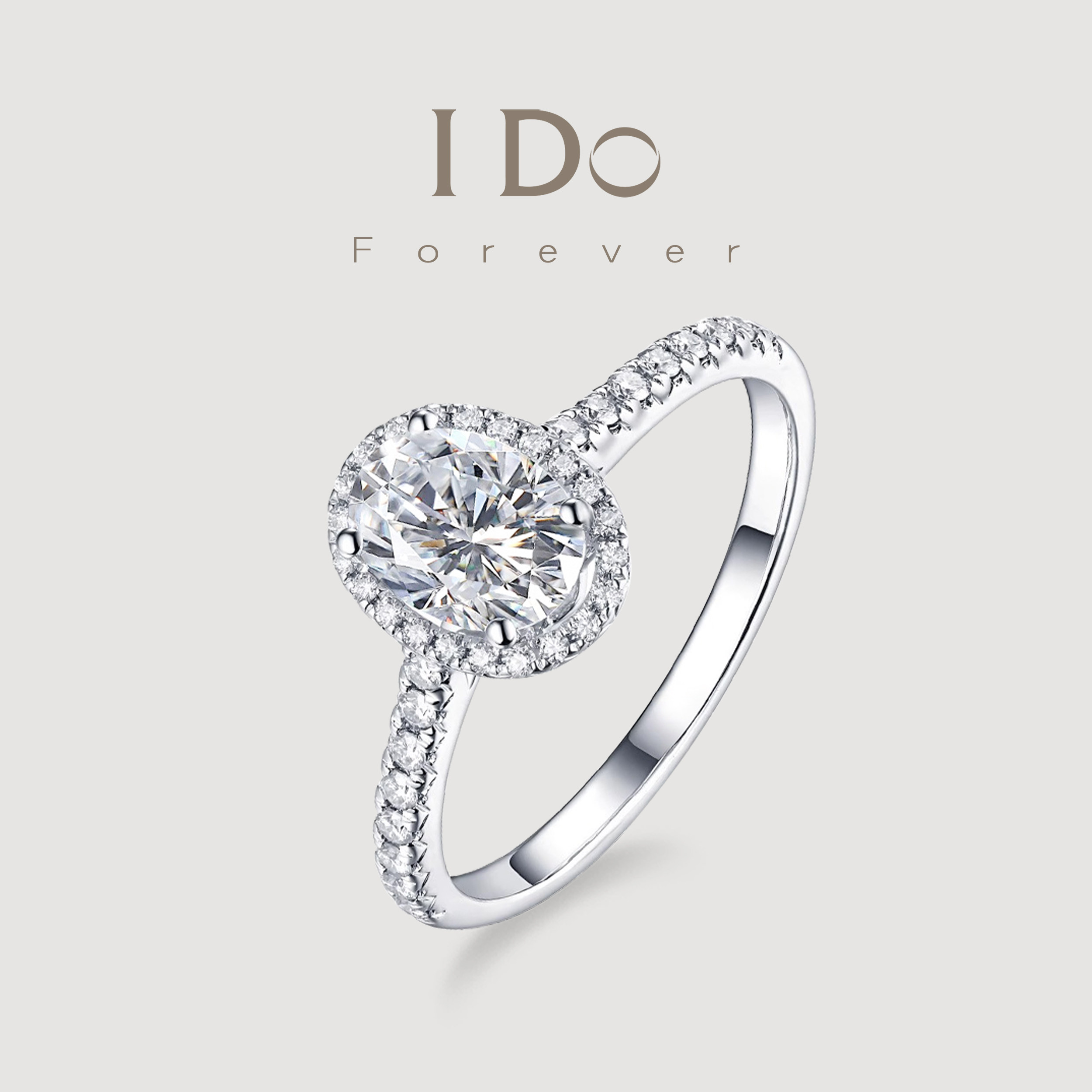 IDO Forever cultured diamond pigeon egg diamond ring