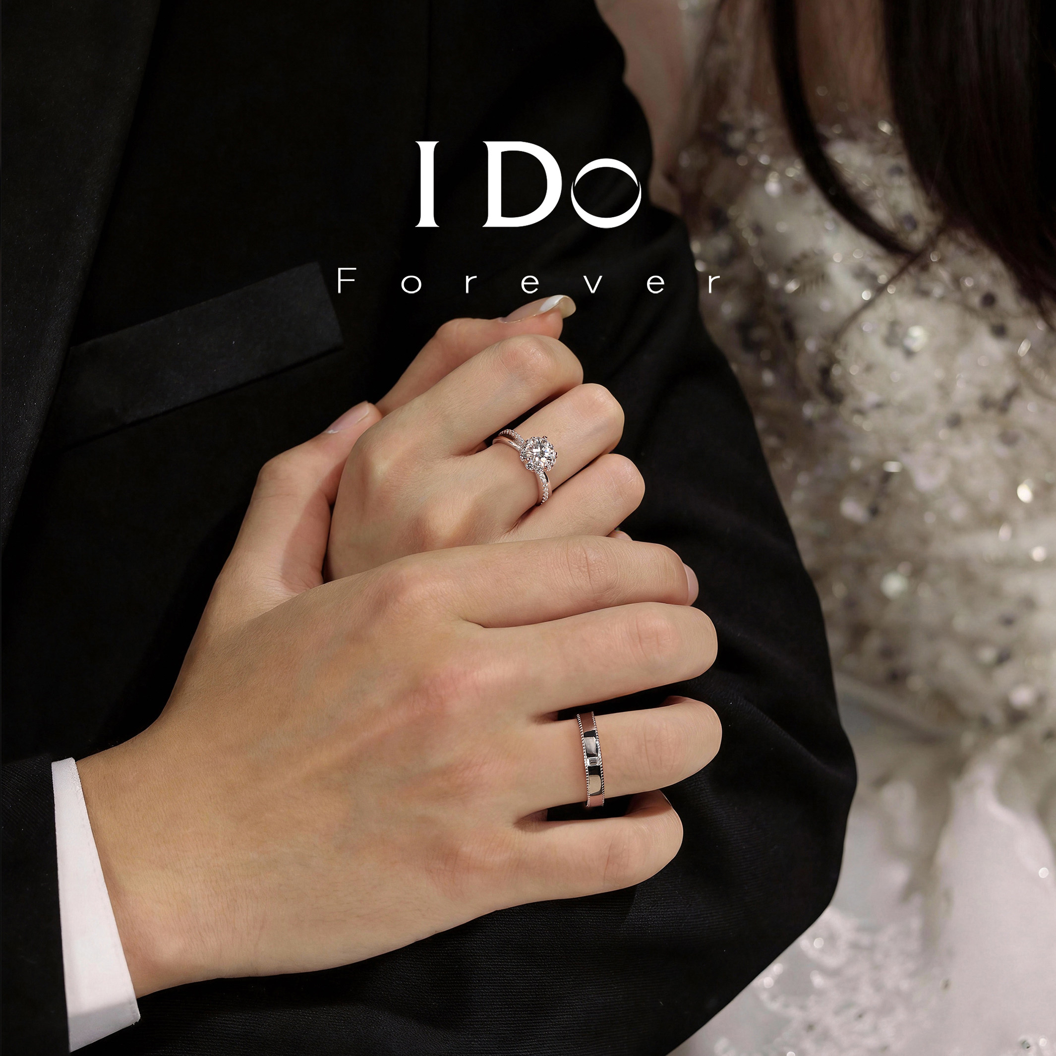 IDO Forever cultured diamond couple ring
