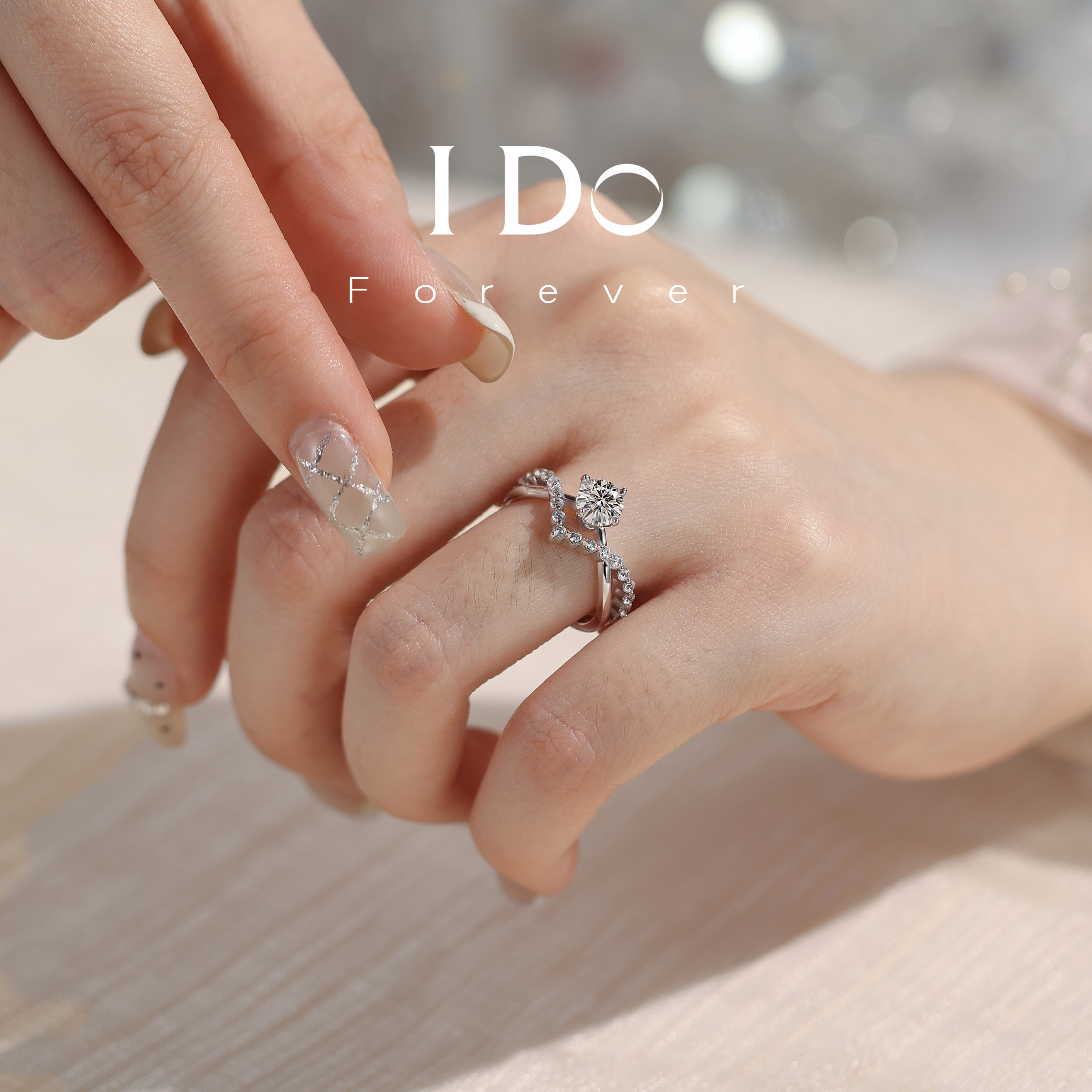 IDOForever cultured diamond crown wedding ring