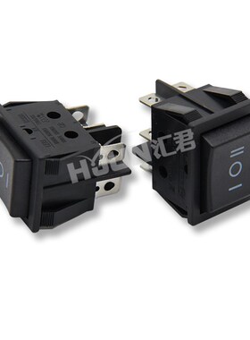 船型开关6脚3档黑色无灯 翘板开关16A250V电源开关 船形开关