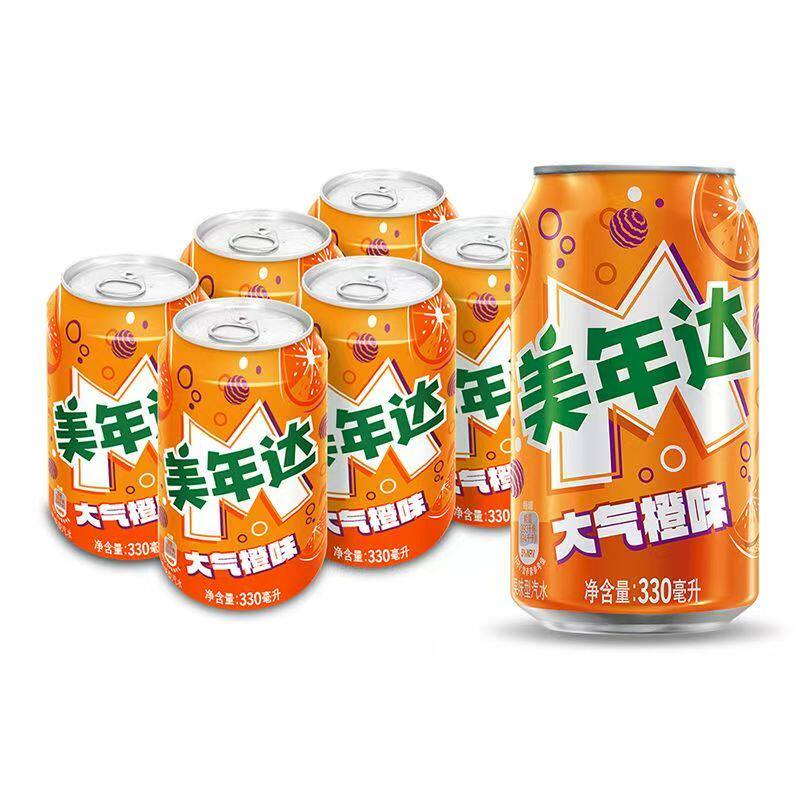百事美年达葡萄味汽水330ml*6罐