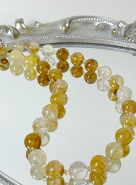 魁北克之秋黄胶花水晶项链女