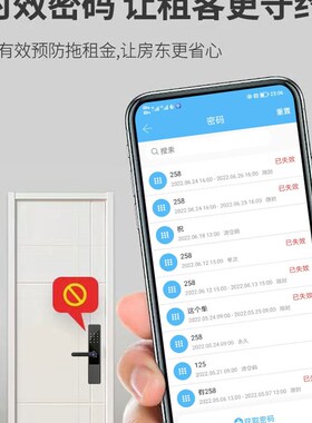 远程智能指纹密码锁酒店刷卡通通锁短租日租房公寓民宿蓝牙电子锁