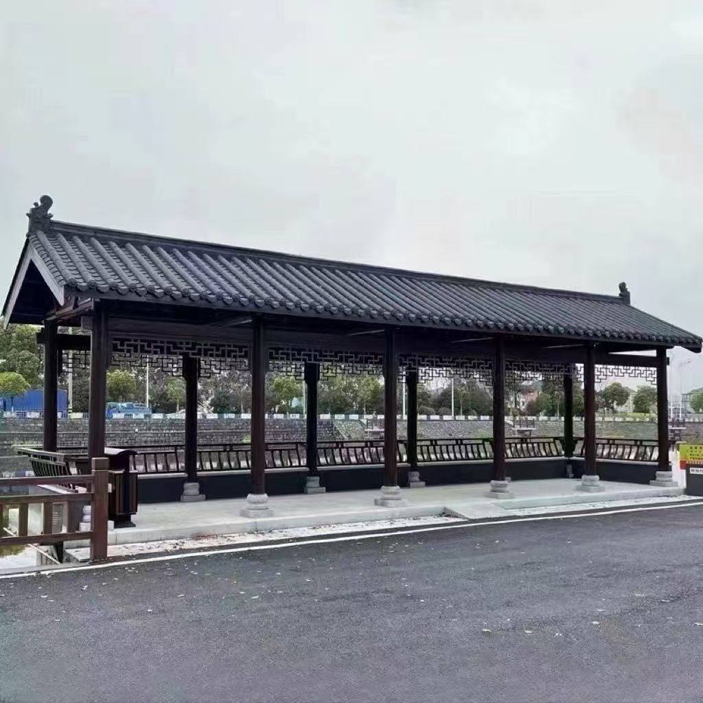 古建长廊户外防腐木宣传栏别墅庭院菠萝格凉亭水榭小青瓦仿古建筑,淘宝优惠券,粉丝福利购,淘宝优惠卷