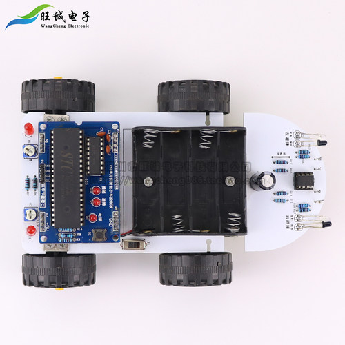 C51单片机智能小车红外寻迹循迹套件 蓝牙控制 DIY焊接制作散件 - 图1