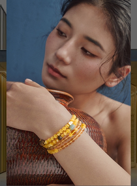 ROCKBUND ·「垚穗」天然水晶蜜蜡手链原创设计小众高级串珠礼物