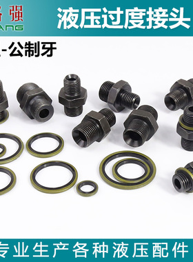 液压过度接头公制M14 18 16 20 22*1.5高压喇叭口C型双头外丝直接
