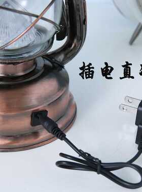 235LED老式马灯暖色复古煤油灯 户外充电野营露营照明范围帐篷灯
