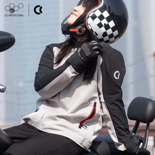 CC摩托车骑行服轻风夏季网眼机车服男透气防摔女护甲衣CE2级休闲 - 图1