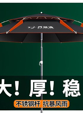 户外钓鱼专用伞大伞加厚防晒防暴雨抗风遮阳伞晴雨两用万向垂钓伞