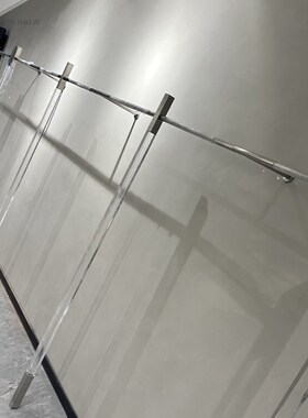 服装店展示架落地式上墙不锈钢创意陈列架女装店蓝色亚克力挂衣架