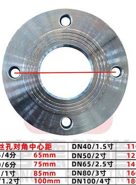 丝口碳钢国标法兰镀锌内丝内螺纹法兰盘高颈丝牙锻打法兰101625公