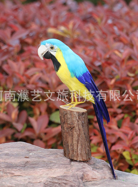 厂家直销仿真羽毛鹦鹉摆件金刚鹦鹉家居装饰园林鸟类景观仿真动物
