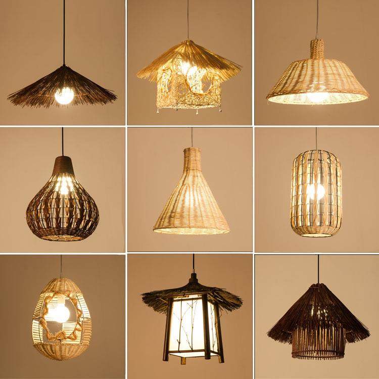 复古藤编草帽吊灯藤艺圆形鸟巢中式田园饭店餐厅农家乐民宿草帽灯,淘宝优惠券,粉丝福利购,淘宝优惠卷
