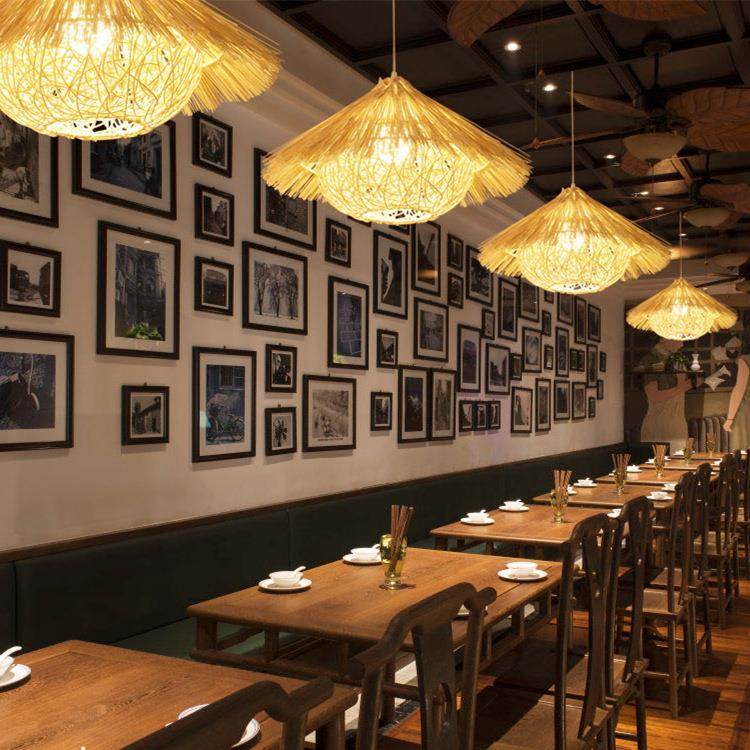 复古藤编草帽吊灯藤艺圆形鸟巢中式田园饭店餐厅农家乐民宿草帽灯,淘宝优惠券,粉丝福利购,淘宝优惠卷