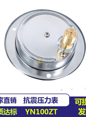 轴向带边耐震压力表YN100ZT防震压力表水压表油压表蒸汽表气压表