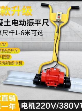 220V电动混凝土振平尺水泥路面找平尺地面整平机混泥土提浆振平器