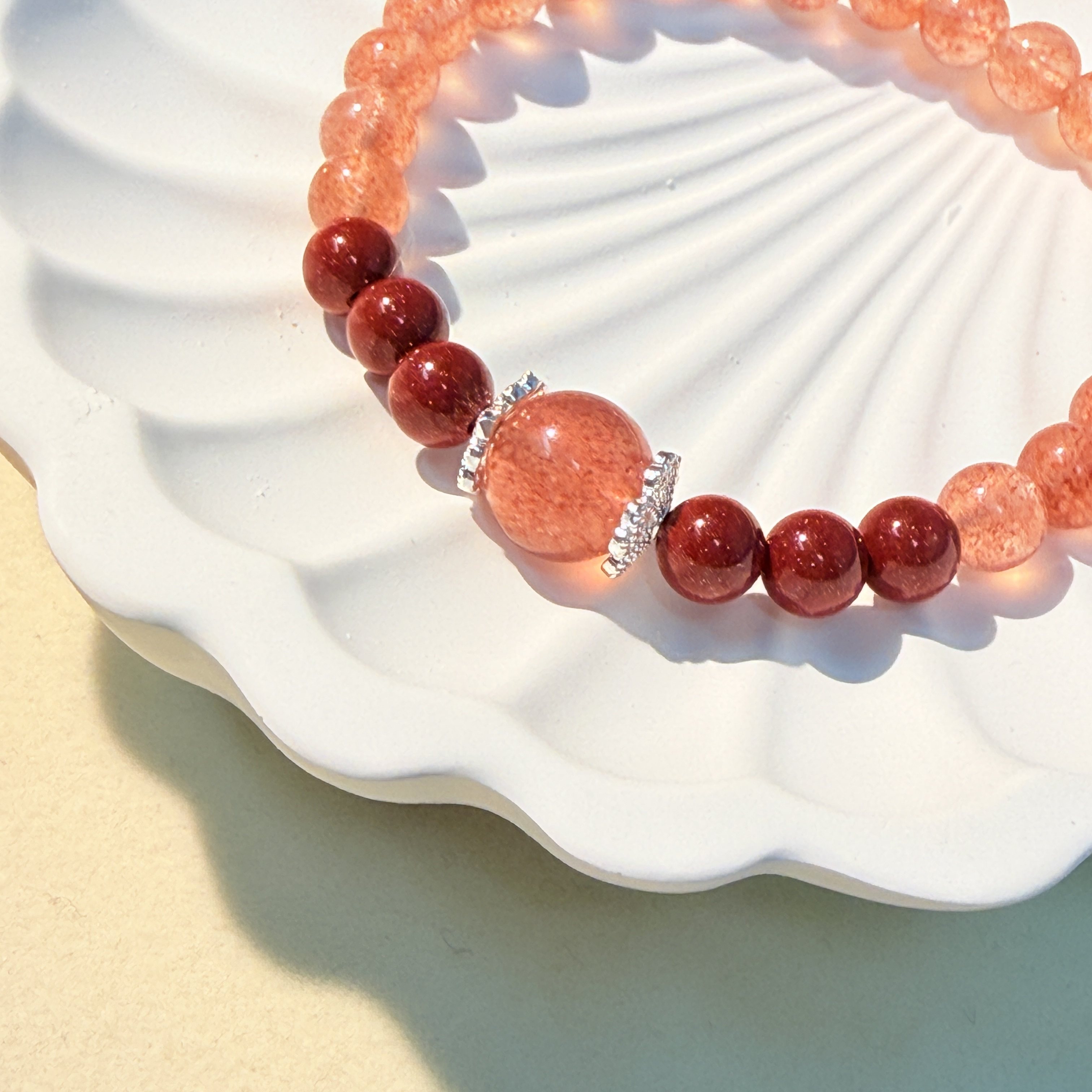 天然草莓晶朱砂招财好运旺桃花人缘女单圈手串手链送女友闺蜜礼物,淘宝优惠券,粉丝福利购,淘宝优惠卷