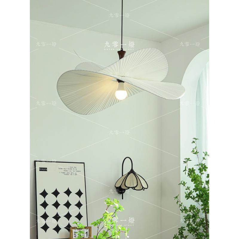 法式中古布艺草帽吊灯奶油风卧室书房餐厅民宿实木南洋风薯片灯具,淘宝优惠券,粉丝福利购,淘宝优惠卷