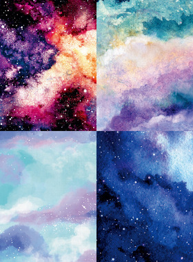 DIY相册剪贴纸 手账素材纸本 Starry 星空背景纸 图案纸 20002