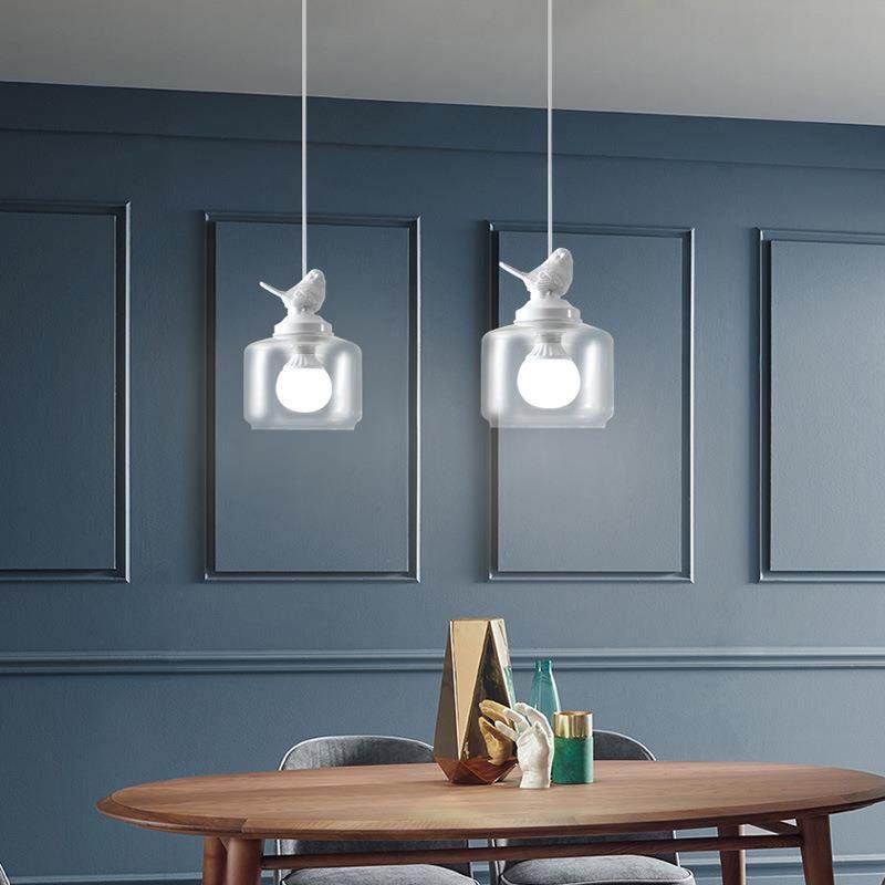 莱忆北欧田园餐厅吧台儿童创意房阳台玄关楼梯单头玻璃小鸟吊灯,淘宝优惠券,粉丝福利购,淘宝优惠卷