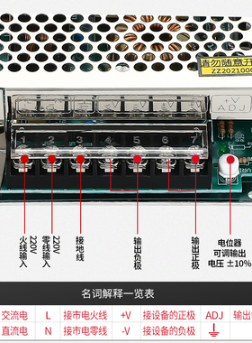 明伟S-150W-5V12V15V24V28V36V48V开关电源监控LED灯带AC220V转DC