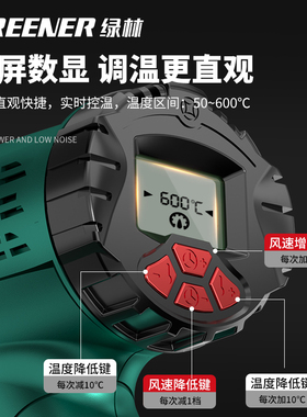 绿林热风枪小型便携烘大功率电子维修热缩膜工业级吹风机贴膜烤枪