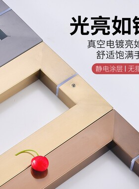 加厚不锈钢玻璃门拉手方管玫瑰钛金黑漆拉丝木门对装把手无指纹