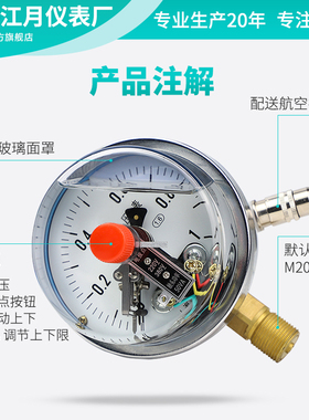 YNXC-100耐震磁助式电接点压力表1.6MPa水压负压真空表开关控制器