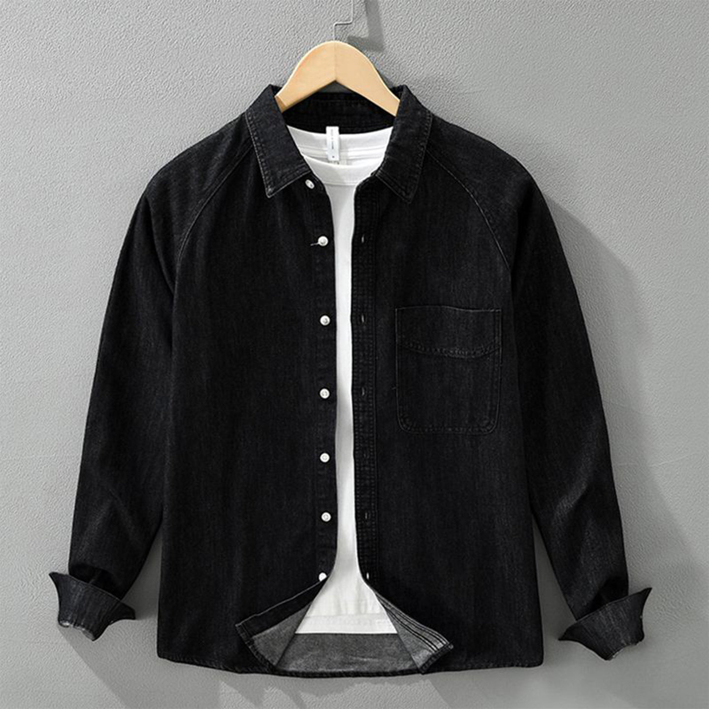 复古牛仔衬衫男2026年春秋新款长袖宽松翻领休闲工装衬衣外套潮流,淘宝优惠券,粉丝福利购,淘宝优惠卷