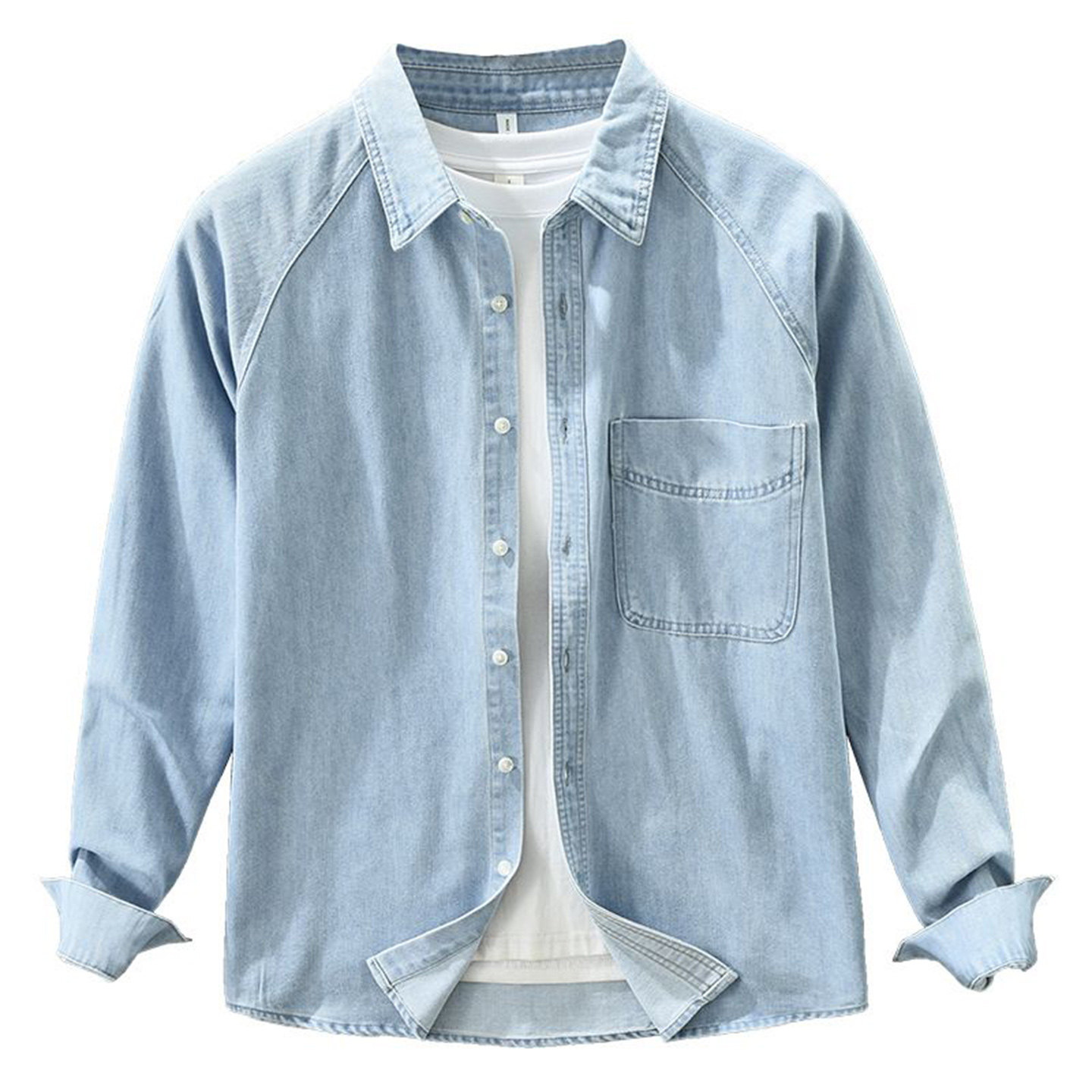 复古牛仔衬衫男2026年春秋新款长袖宽松翻领休闲工装衬衣外套潮流,淘宝优惠券,粉丝福利购,淘宝优惠卷