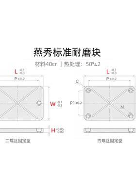 模具耐磨块厚度6/8/10/12mm毫米燕秀标准件高硬耐磨平行块板现货