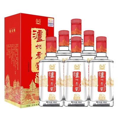 泸州老窖 八年窖头曲 流金版 浓香型白酒 52度500ml 白酒宴请送礼