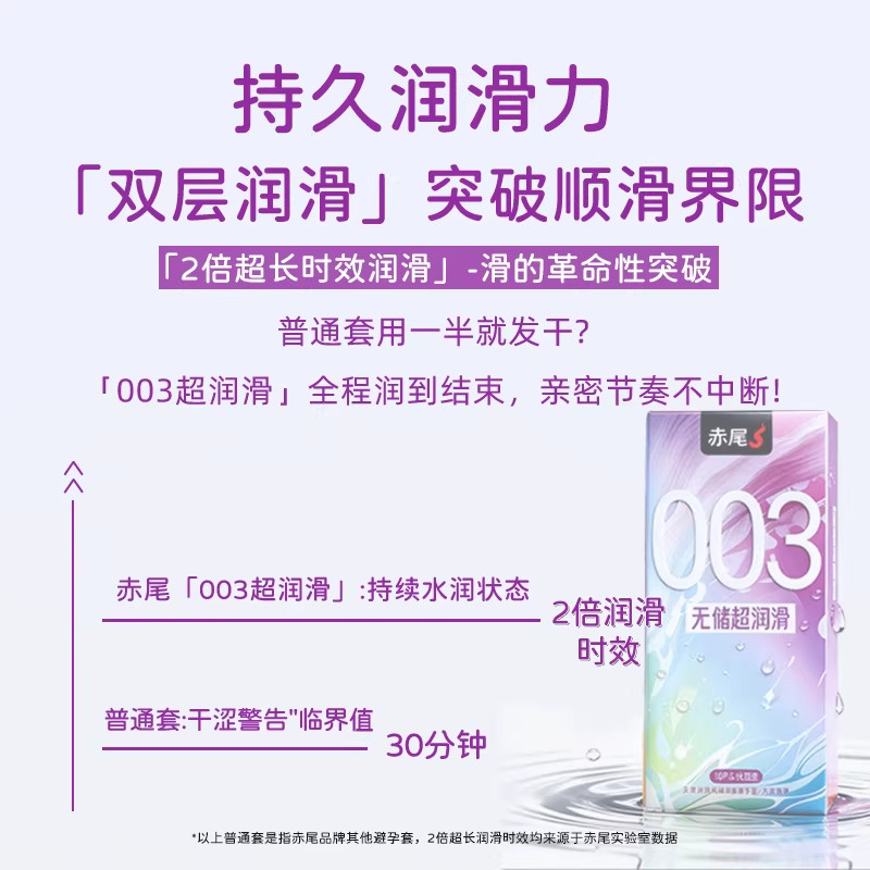 赤尾003超薄避孕套玻尿酸润滑正品安全套